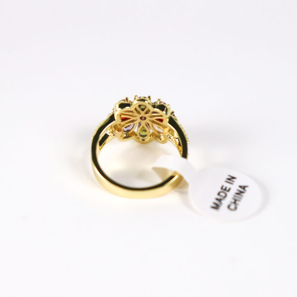 Fashion Jewelry 24K gold plated Sterling Silver Gemstones Ring