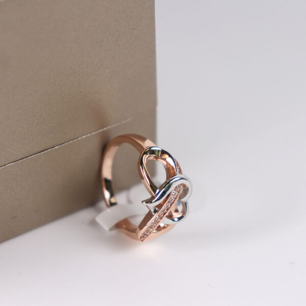 Fashion Jewelry Rose-gold plated Sterling Silver Heart Initial Ring