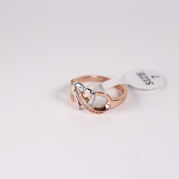 Fashion Jewelry Rose-gold plated Sterling Silver Heart Initial Ring