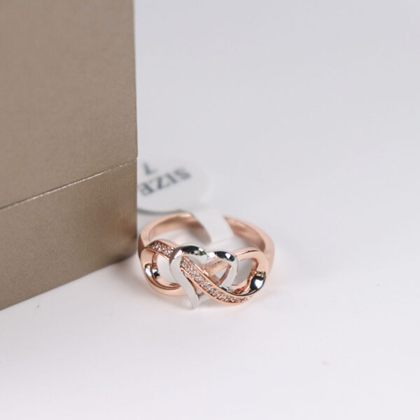 Fashion Jewelry Rose-gold plated Sterling Silver Heart Initial Ring