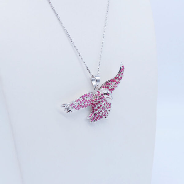 Sterling 925Silver Crystal Fashion Jewelry Eagle shaped Pendant Unisex Necklace